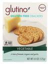 Glutino Vegetable Crackers - Case Of 6 - 4.4 Oz.