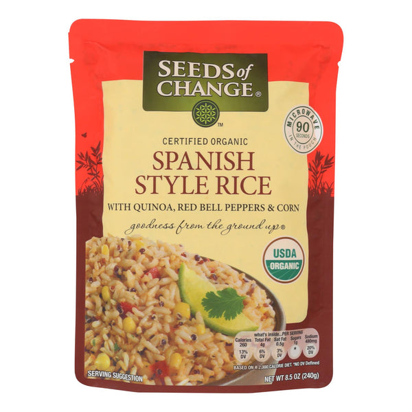 Seeds Of Change Organic Microwavable Spanish Style Rice With Quinoa - Case Of 12 - 8.5 Oz.