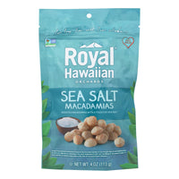 Royal Hawaiian Orchards Macadamias, Sea Salt  - Case Of 6 - 4 Oz