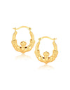 10k Yellow Gold Claddagh Hoop Earrings