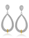 18k Yellow Gold & Sterling Silver Diamond Accented Graduated Popcorn Earrings