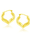 10k Yellow Gold Hoop Style Heart Shape Earrings