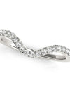14k White Gold Wavy Design Round Diamond Wedding Ring (1/6 cttw)