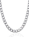 Rhodium Plated 13.6mm Sterling Silver Curb Style Chain