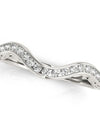 14k White Gold Curved Diamond Wedding Ring (1/10 cttw)
