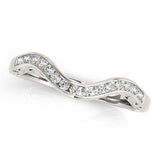 14k White Gold Curved Diamond Wedding Ring (1/10 cttw)
