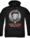 Betty Boop/born To Ride-adult Pull-over Hoodie-black