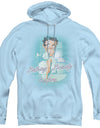 Betty Boop/bathing Beauty-adult Pull-over Hoodie-light Blue