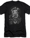 Betty Boop/fashion Roses - S/s Adult 30/1 - Black