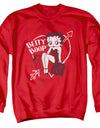 Betty Boop/lover Girl - Adult Crewneck Sweatshirt - Red
