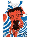 Betty Boop/mod Rings-adult Poly Tank Top-white