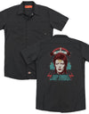 David Bowie/ziggy Heads (back Print) - Adult Work Shirt - Black