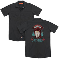 David Bowie/ziggy Heads (back Print) - Adult Work Shirt - Black