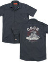 Cbgb/high Tops(back Print) - Adult Work Shirt - Charcoal