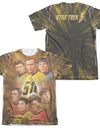 Star Trek/50th Anniversary Crew (front/back Print)-adult Poly/cotton S/s Tee-white