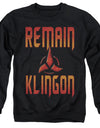 Star Trek Discovery/remain Klingon-adult Crewneck Sweatshirt-black