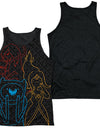 Adventure Time/adventure Trio-adult Poly Tank Top Black Back-white