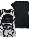 Adventure Time/dancing With Babies-s/s Junior Poly Black Back-white