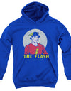 Dc Flash/faded Circle-youth Pull-over Hoodie-royal Blue