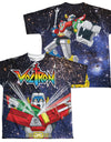 Voltron/space Defender (front/back Print)-s/s Youth Poly Crew-white
