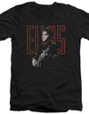 Elvis Presley/red Guitarman - S/s Adult V-neck - Black