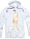 Elvis Presley/gold Lame Suit-adult Pull-over Hoodie-white