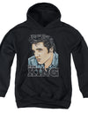 Elvis Presley/graphic King-youth Pull-over Hoodie - Black