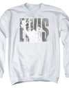 Elvis Presley/aloha Gray - Adult Crewneck Sweatshirt - White