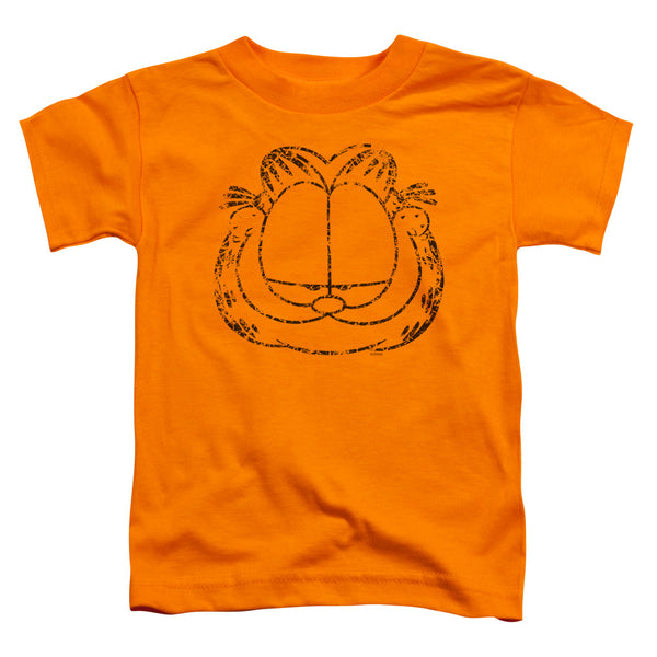 Garfield/smirking Distressed-s/s Toddler Tee-orange