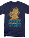 Garfield/never Wrong - S/s Adult 18/1 - Navy