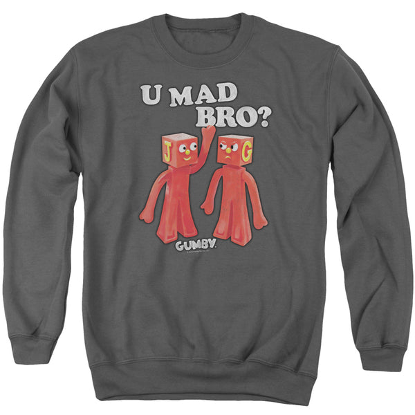 Gumby/u Mad Bro - Adult Crewneck Sweatshirt - Charcoal