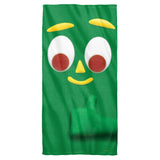 Gumby/big Face-cotton Front / Poly Back Beach Towel-white