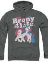 My Little Pony Retro/brony 4 Life-adult Pull-over Hoodie-charcoal