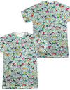 Monopoly/property Spaces (front/back Print)-s/s Adult Poly Crew-white