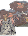 Tom And Jerry/up To No Good (front/back Print)-s/s Junior Poly Crew-white
