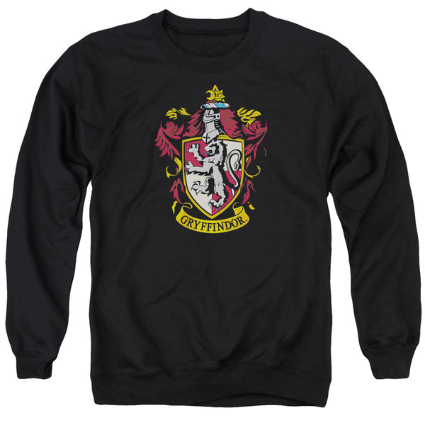 Harry Potter/gryffindor Crest-adult Crewneck Sweatshirt-black