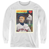 I Love Lucy/trading Card-youth Long Sleeve Tee-white