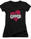 Grease/heart - Junior V-neck - Black