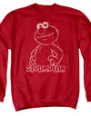 Sesame Street/studmuffin-adult Crewneck Sweatshirt-red