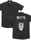 Bobs Burgers/butt Friend (back Print) - Adult Work Shirt - Black