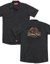 Jurassic Park/something Has Survived (back Print) - Adult Work Shirt - Black