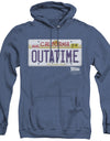 Back To The Future/outatime Plate - Adult Heather Hoodie - Royal Blue - Lg - Royal Blue