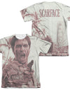 Scarface/war Cry (front/back Print) - Adult 65/35 Poly/cotton S/s Tee - White