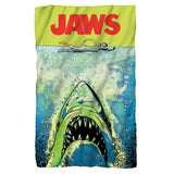 Jaws/attack-fleece Blanket-white