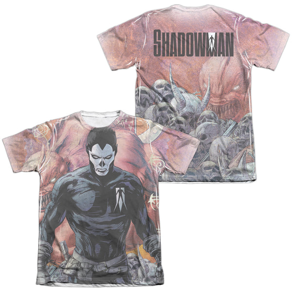Shadowman/beast (front/back Print)-adult Poly/cotton S/s Tee-white