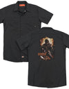 Ninjak/fiery Ninjak(back Print) - Adult Work Shirt - Black