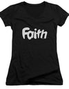 Valiant/faith Logo-junior V-neck-black
