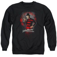 Nightmare On Elm Street/this Is God-adult Crewneck Sweatshirt-black