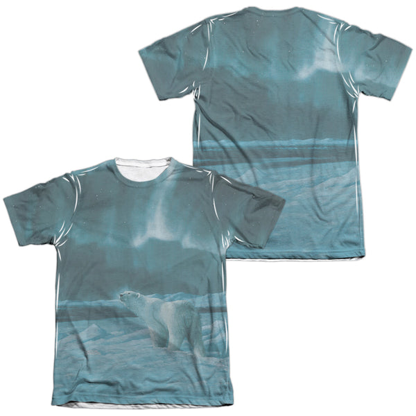 Wild Wings/polar Night Light (front/back Print)-adult Poly/cotton S/s Tee-white