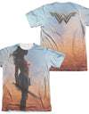 Wonder Woman Movie/poster (front/back Print)-adult Poly/cotton S/s Tee-white